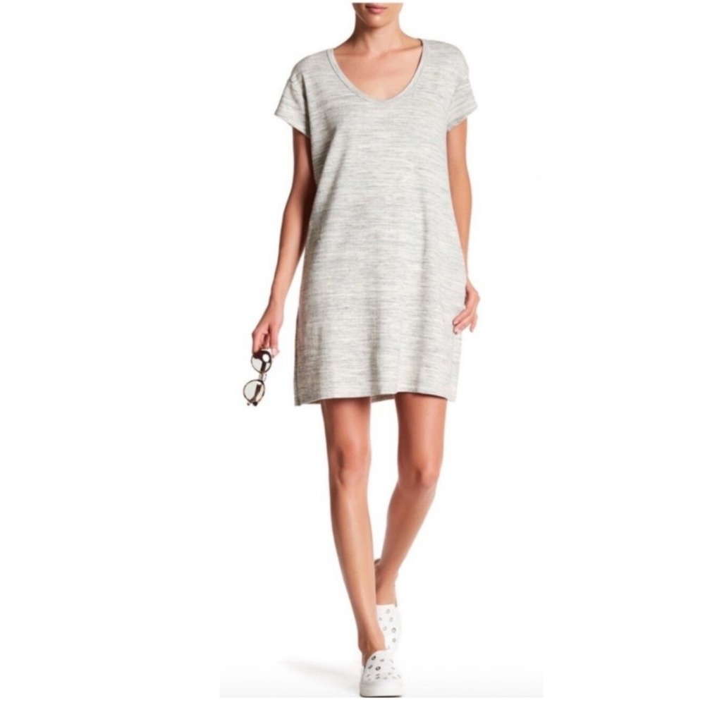 ATM Anthony Thomas Melilla Sweatshirt Dress Heathered Grey Pockets WM Medium EUC